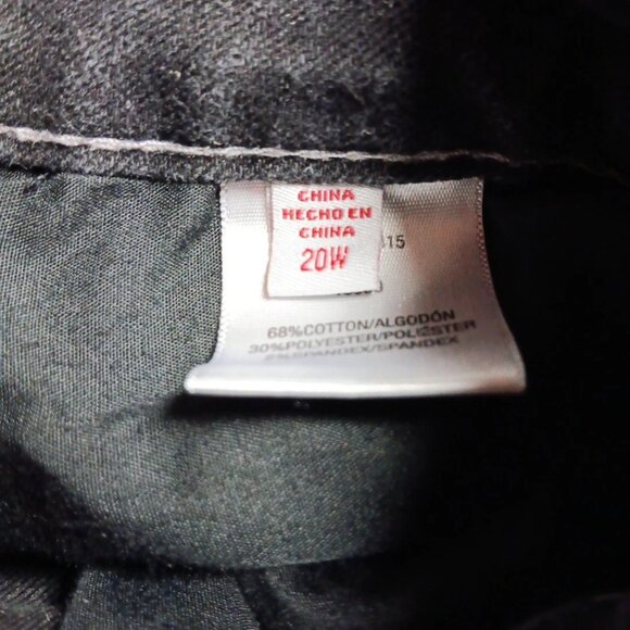 Bongo Plus 20W Straight Leg Jeans Black Denim Contrast Thick Stitch Stretch Y2K - Picture 6 of 6